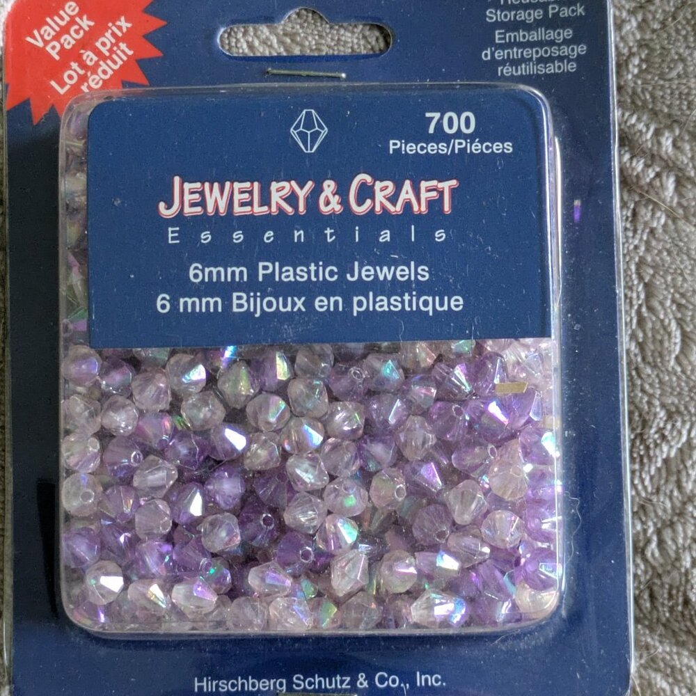 NWT! 700pc 6mm Faceted Rondelle Beads in Purple by Jewelry & Craft Essentials